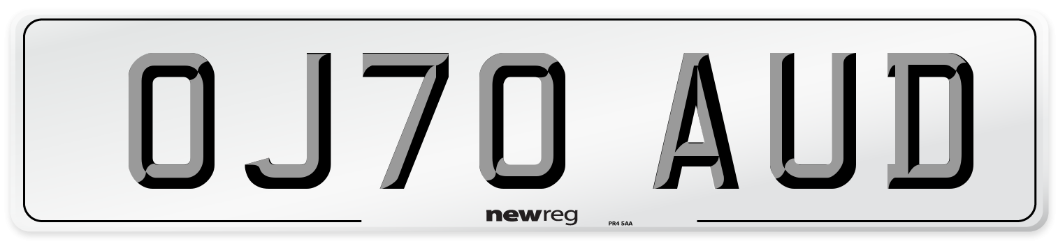 OJ70 AUD Number Plate from New Reg